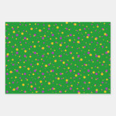 LILA GRÜN GELBE MARDI GRAS MUSTER GESCHENKPAPIER SET (Vorderseite)