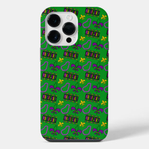 LILA GRÜN GELBE MARDI GRAS PERLEN iPhone 14 PRO MAX HÜLLE