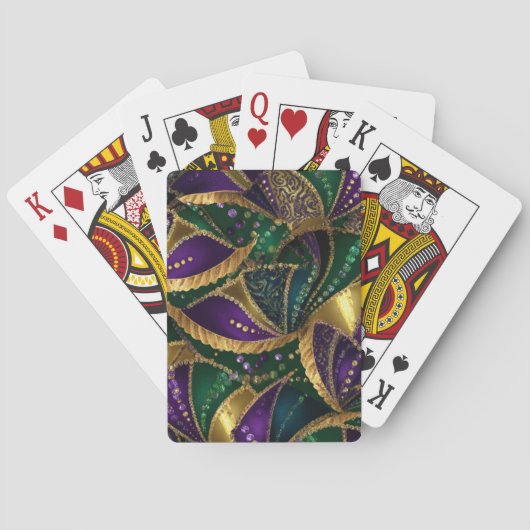 LILA GRÜN GOLD MARDI GRAS MUSTER SPIELKARTEN (Rückseite)