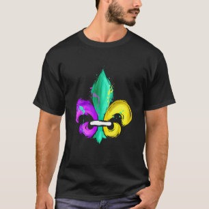 Lila grün-goldene Lilie T-Shirt