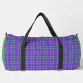 Lila grün kariertes Muster groß Duffle Bag (Vorderseite)
