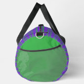 Lila grün kariertes Muster groß Duffle Bag (Rechts)