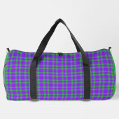 Lila grün kariertes Muster groß Duffle Bag (Rückseite)