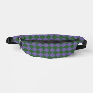 Lila Grün Karo Diamant Muster Bauchtasche