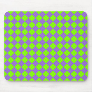 Lila Grün Karo Diamant Muster Mousepad