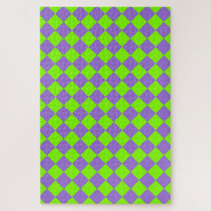 Lila Grün Karo Diamant Muster Puzzle