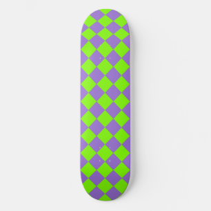 Lila Grün Karo Diamant Muster Skateboard
