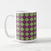 Lila Grün Karo Diamantmuster Kaffeetasse (Links)
