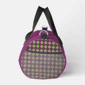 Lila Grün Karo Diamantmuster Klein Duffle Bag (Rechts)