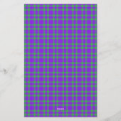 Lila Grün Karomuster Briefpapier (Rückseite)