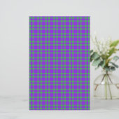 Lila Grün Karomuster Briefpapier (Stehend Vorderseite)