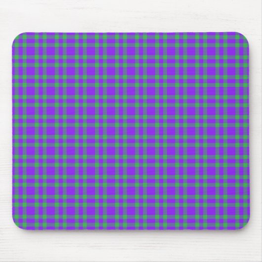 Lila Grün Karomuster Mousepad (Vorne)