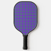 Lila Grün Karomuster Pickleball Schläger (Rückseite)