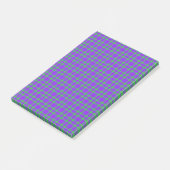 Lila Grün Karomuster Post-it Klebezettel (angewinkelt)