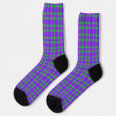Lila Grün Karomuster Socken (Linkes Detail)