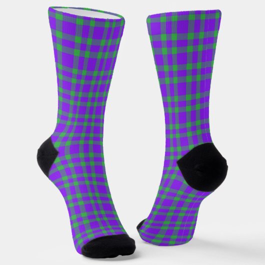 Lila Grün Karomuster Socken (Gewinkelt)