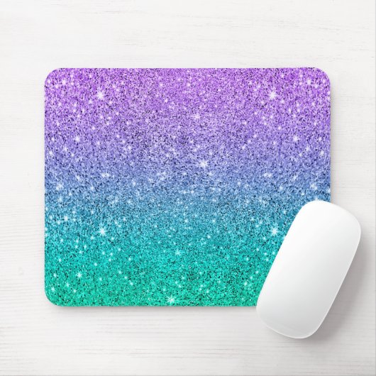 Lila & grün Omelett Glitzer & Glitzern Mousepad (Mit Mouse)