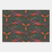 Lila grün-orange Abstraktes Muster Geschenkpapier Set (Vorderseite 3)