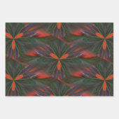 Lila grün-orange Abstraktes Muster Geschenkpapier Set (Vorderseite 2)