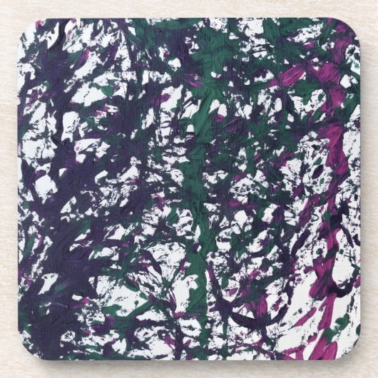Lila, Grün, Rosa, Marmorkunst Getränkeuntersetzer (Vorderseite)
