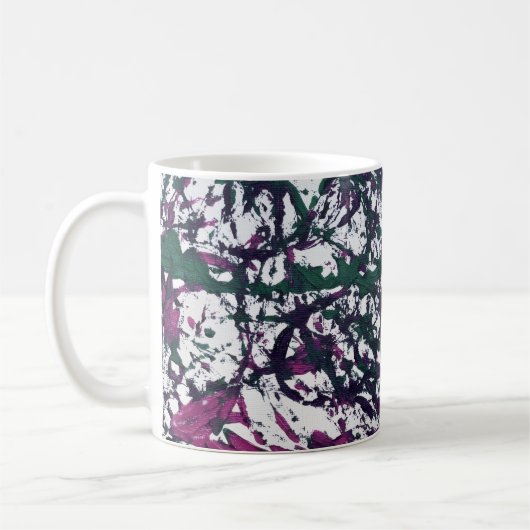 Lila, Grün, Rosa, Marmorkunst Kaffeetasse (Links)
