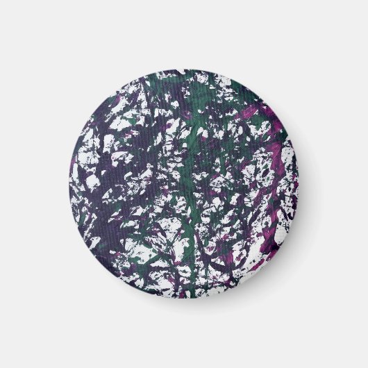 Lila, Grün, Rosa, Marmorkunstwerk Magnet (Vorne)