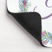 Lila Grün Rosa monogrammierte Initiale Mousepad (Ecke)