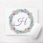 Lila Grün Rosa monogrammierte Initiale Mousepad (Mit Mouse)