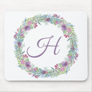 Lila Grün Rosa monogrammierte Initiale Mousepad