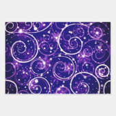 Lila Grün- und Blauer Winterschwirl Geschenkpapier Set (Vorderseite)