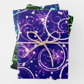 Lila Grün- und Blauer Winterschwirl Geschenkpapier Set (Beispiel)