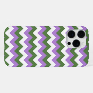 Lila, Grün und Weiß Chevron Zickzack iPhone 16 Pro Max Hülle