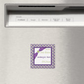 Lila, grün und weiß Speichern des Datumsfelds Magnet (In Situ (Geschirrspüler))