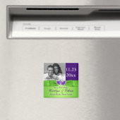 Lila, grün verbundene Herzen Speichern des Datumsf Magnet (In Situ (Geschirrspüler))