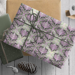 Lila Grün Weihnachtsmuster#30 ID1009 Geschenkpapier