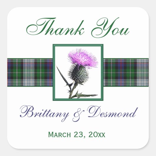 Lila, grün, weißer Tartan-Fleck 1,5" Aufkleber (Vorderseite)