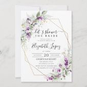 Lila Grünanlage Lavender Bridal Dusche Einladung (Vorderseite)