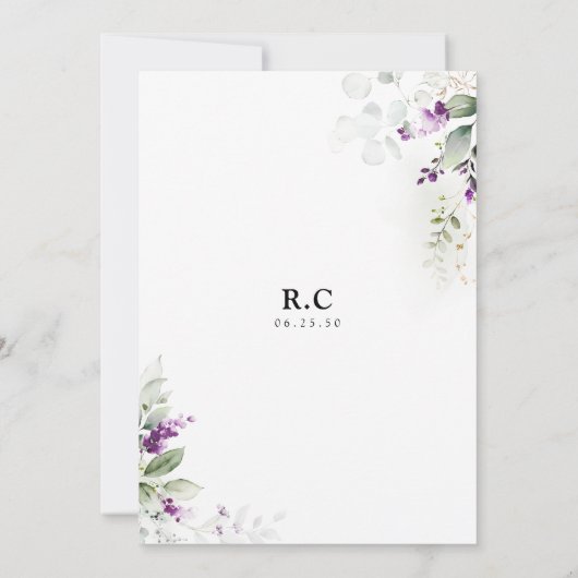 Lila Grünanlage Lavender Bridal Dusche Einladung (Rückseite)