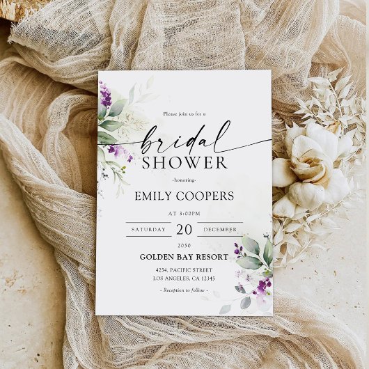 Lila Grünanlage Lavender Bridal Dusche Einladung