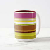 Lila, grünbraune Streifen Zweifarbige Tasse (VorderseiteRechts)