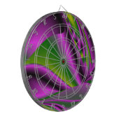 lila grüne Abstrakte Regenbogenkunst Dartscheibe (Vorderseite Links)
