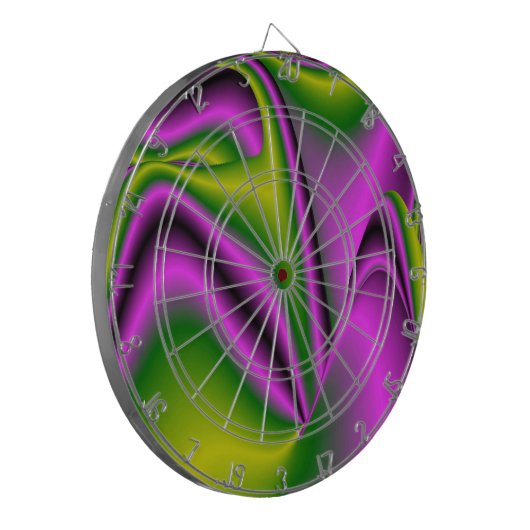 lila grüne Abstrakte Regenbogenkunst Dartscheibe (Vorderseite Links)