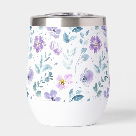 Lila Grüne Aquarell-Wildblume (Vorderseite)