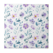 Lila Grüne Aquarell-Wildblume