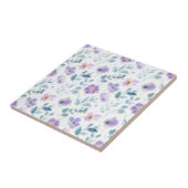 Lila Grüne Aquarell-Wildblume Fliese (Seite)