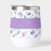 Lila Grüne Aquarell-Wildblumen-Monogramm-Name (Rechts)