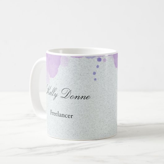 Lila grüne Blätter Kaffeetasse (Vorderseite Links)