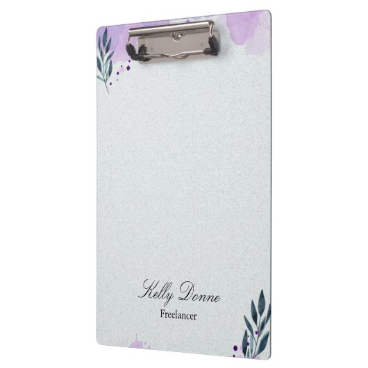 Lila grüne Blätter Klemmbrett (Links)