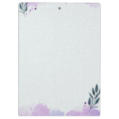 Lila grüne Blätter Klemmbrett (Rückseite)