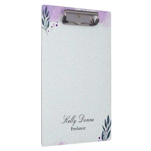 Lila grüne Blätter Klemmbrett (Rechts)